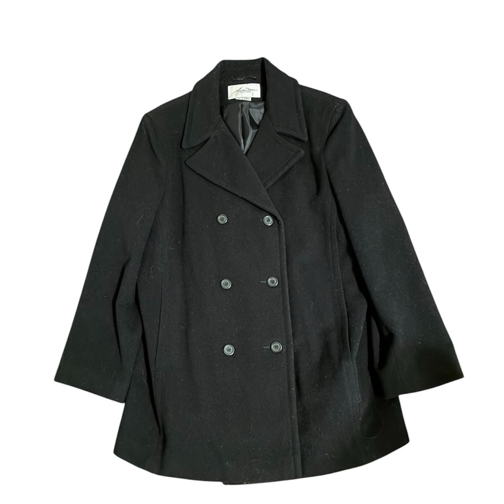 Andrea Marin Wool Blend Peacoat Size L Vintage 1990s Made in Russia Minimalist